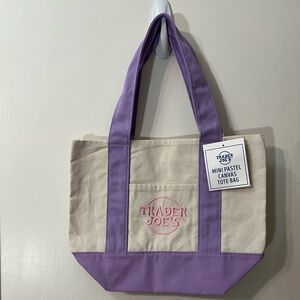 Trader Joe’s Mini Pastel Canvas Tote Bag - Lavender Accent